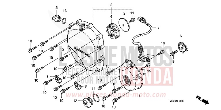 KURBELGEHAEUSEABDECKUNG von CB1100 ABS CANDY GLORY RED-U (R101) von 2013